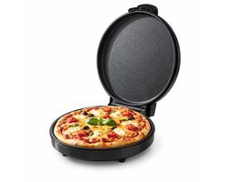 Pizza maker - 1400W - zwart - pizzaoven - pizzarette - Regelbare thermosstaat - PFAS-vrij - bakplaat 32cm