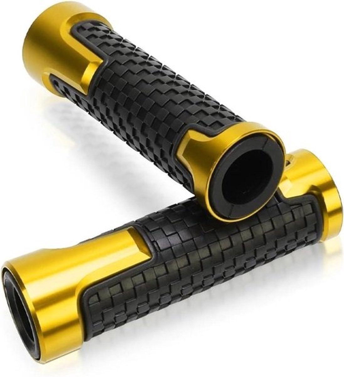 Stuurgrepen Motorfiets - Handvatten Motor - Rijcomfort Verbeteren - Comfortabele Grip - 7/8'' 22MM - Geel