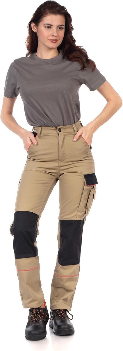 Dames, stretch, functionele werkbroek voor dames, in modern design voor handwerk, bouwplaats en outdoor-gebruik