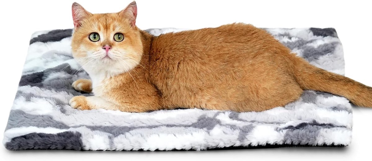 Thermodeken voor katten, 60 x 45 cm, ultrazachte, zelfverwarmende deken voor honden, katten en honden, antislip, 60 x 45 cm, grijs