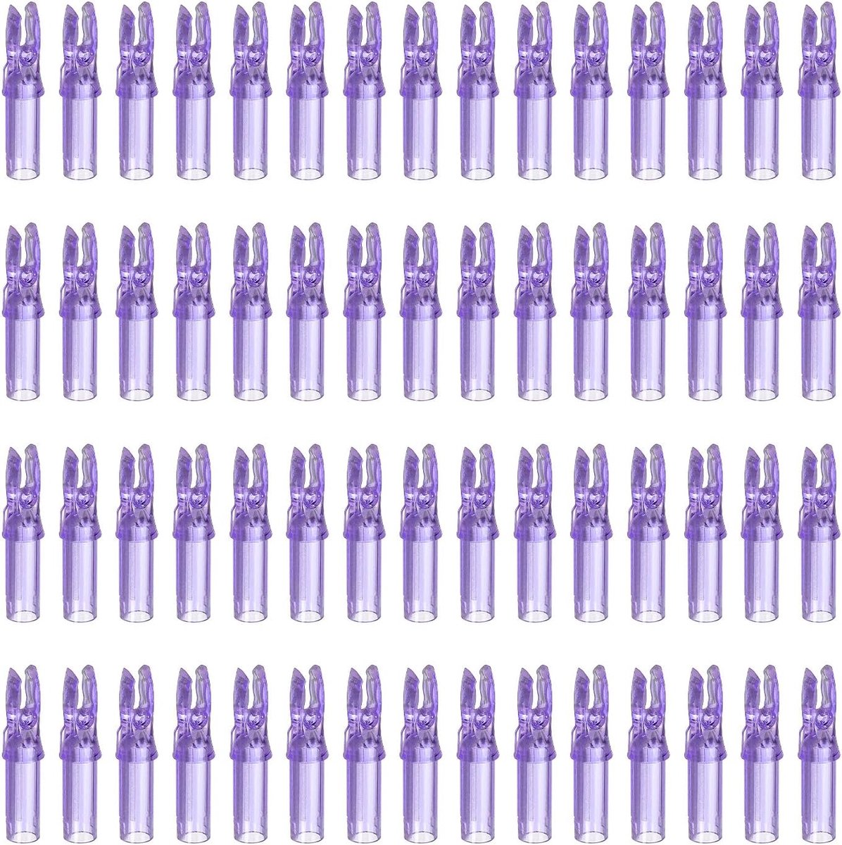 Schieten met pijlboog 6,2 mm, 60 stuks pijlinzetstukken, vervanging voor schieten, transparant paars