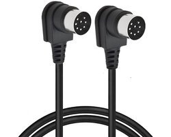 90 graden hoek grote 8-pins DIN-stekker naar mannelijke luidsprekeraudiokabel, 2 x 90 graden DIN 8-pins verlengkabel voor Bang en Olufsen B&O PowerLink BeoLab (1,5 meter)