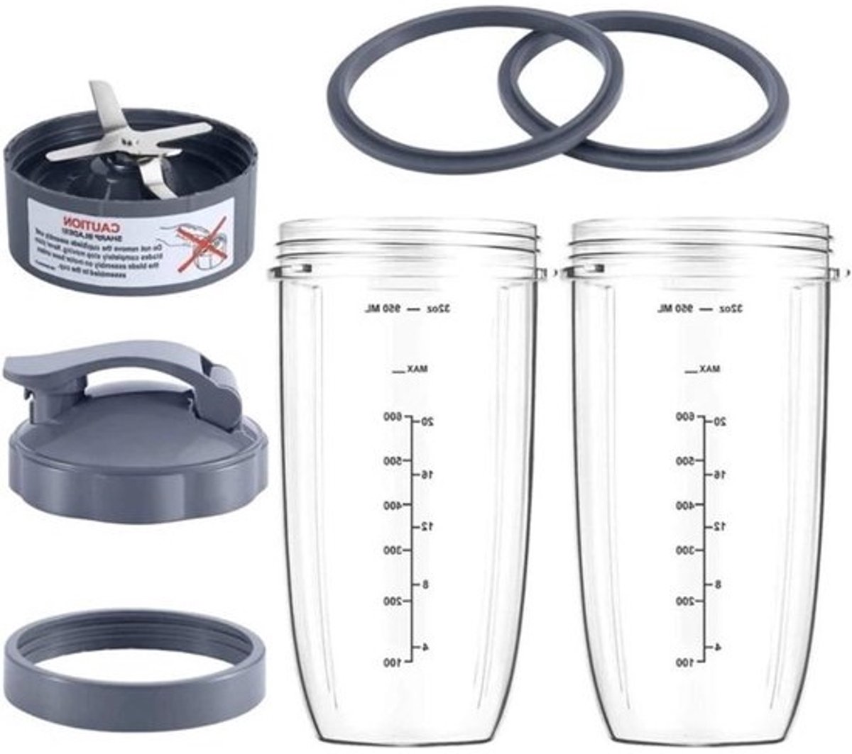 Sapcentrifuge Bekerset - Vervangende Beker Set - Sap Maken - Voedselveilig Plastic - 32OZ - Transparant