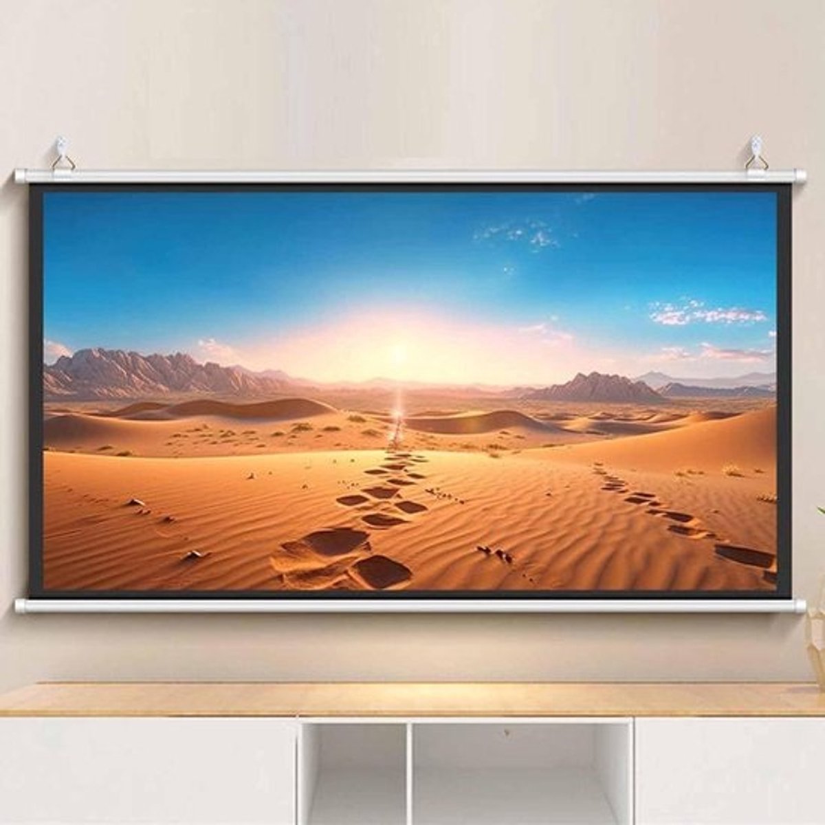 Projectiescherm - Hangend scherm - Thuisbioscoop - Witte glasvezel - 60 inch 4:3 - Wit