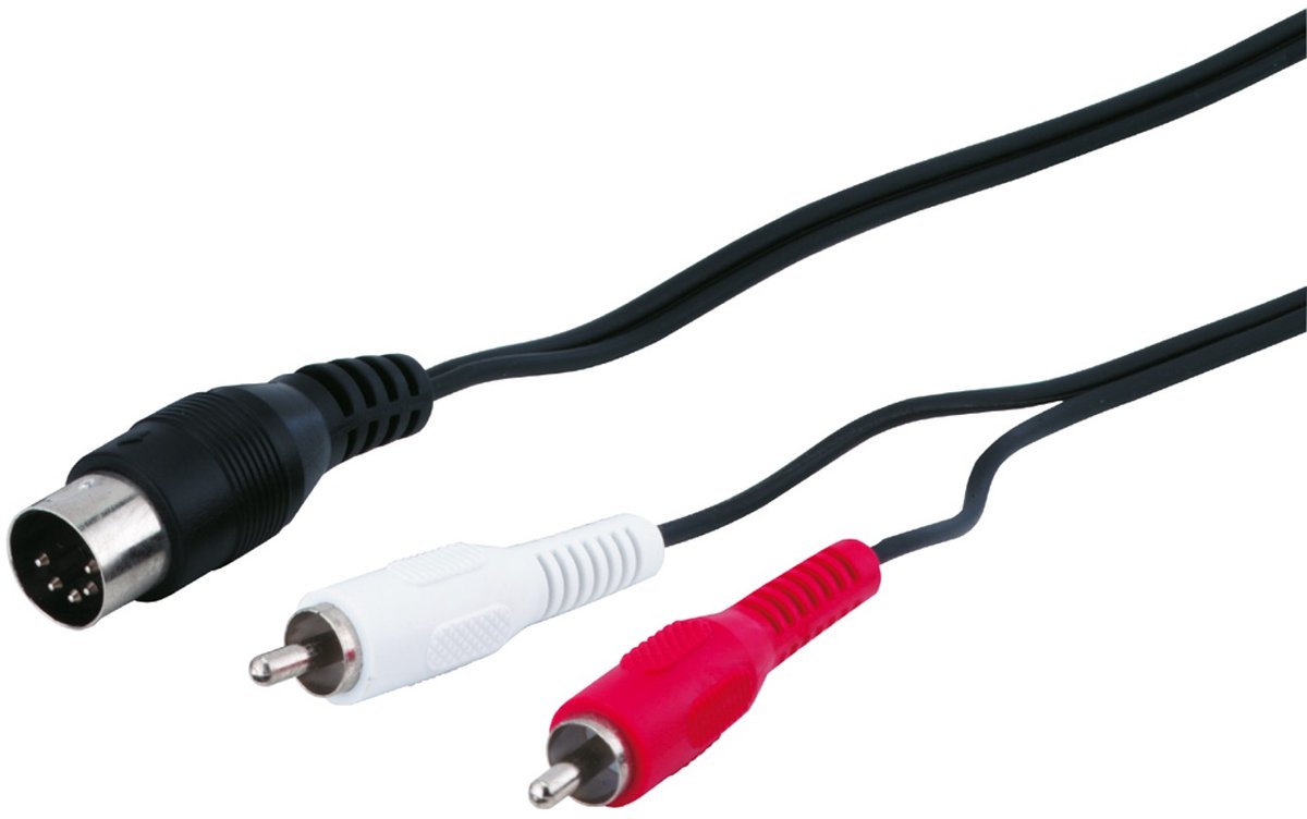 Goobay Audiokabel adapter (DIN), DIN-stekker 180° (5-pins) > 2 x cinch-stekker (audio links/rechts)