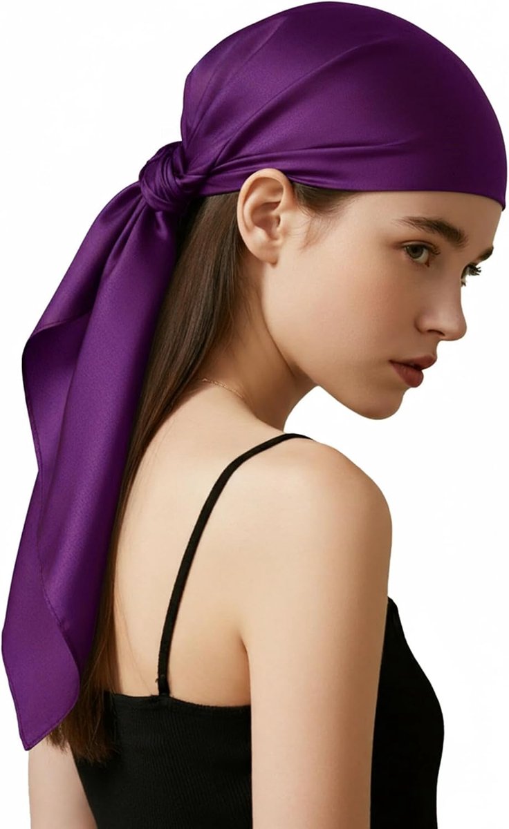 Zijdeachtige Satijnen Hoofddoek 90Cm Vierkante Bandanas Voor Vrouwen Mode Haaraccessoires Met Gift-Ready Verpakking & Wenskaart