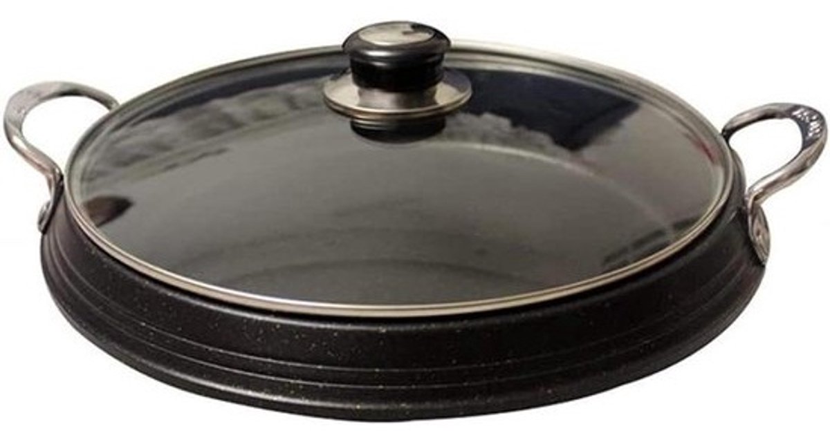 Kookpan - Fonduepan Hotpot - Gezellig koken - Antiaanbaklaag - 30x28x7cm - Zwart