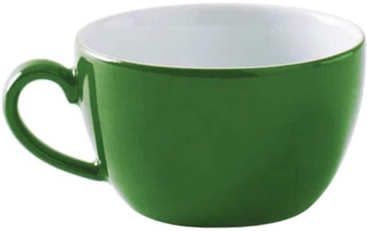Cappuccino Kopje - Koffiekopje Mok - Genieten van Koffie - Hard Porselein - 025 l - Smaragd Groen