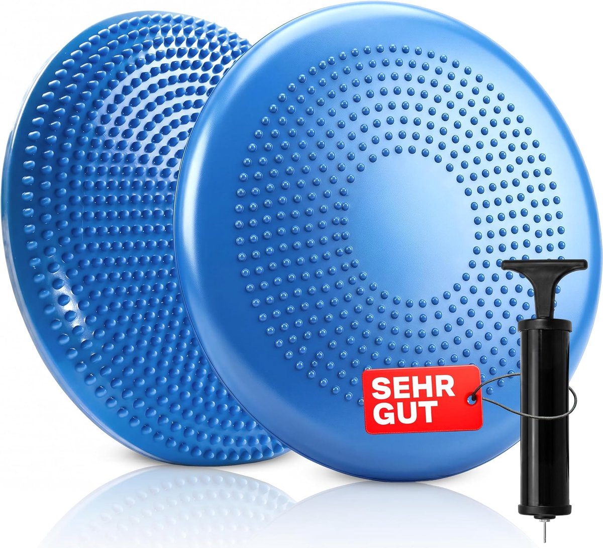 Diameter kogelzitkussen, balanskussen, orthopedisch zitbalkussen, luchtkussen, zitkussen, bureaustoelkussen, balanskussen voor core en yoga (blauw, 34cm)