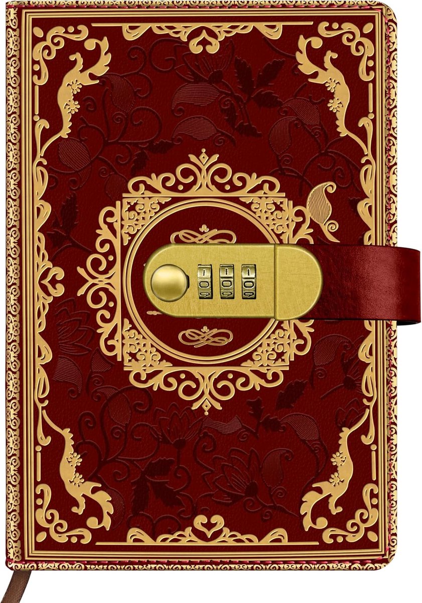 Dailygoods- Dagboek met Slot - A5 Notitieboek - PU Leer - Retro Design - 200 Pagina's - 100Gsm Papier - Vintage uitstraling