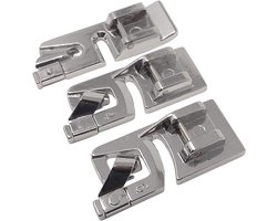 Rolzoomvoet naaivoet (Trio) 2 mm + 4 mm + 6 mm voor Veritas, Toyota, Janome, Silvercrest, Juki, W 6, Brother, Carina, AEG, Medion, Quigg, Singer, Privileg en nog veel meer.