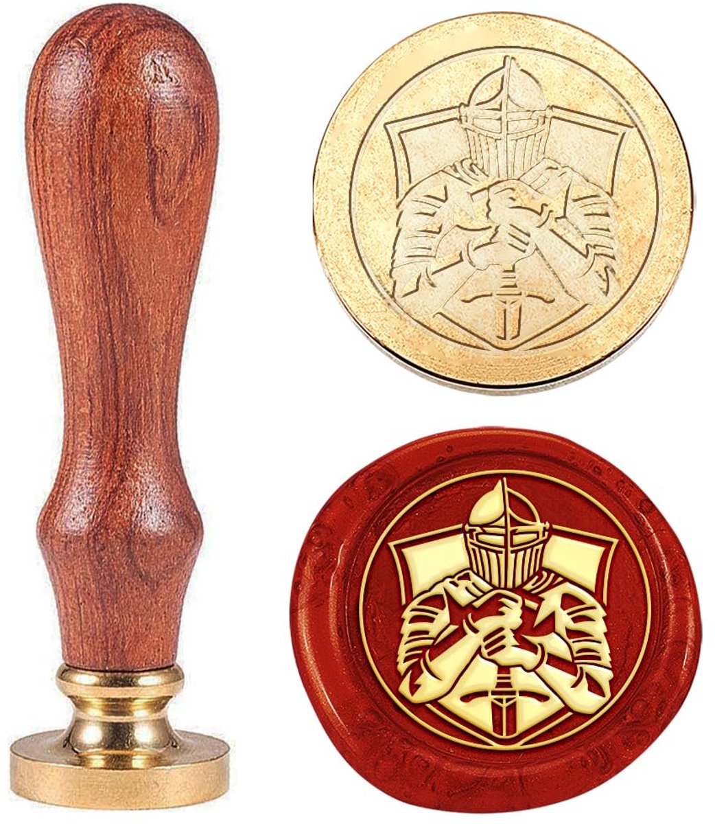 Dailygoods- Waszegelstempel Houten Handvat - Verwisselbare Messing