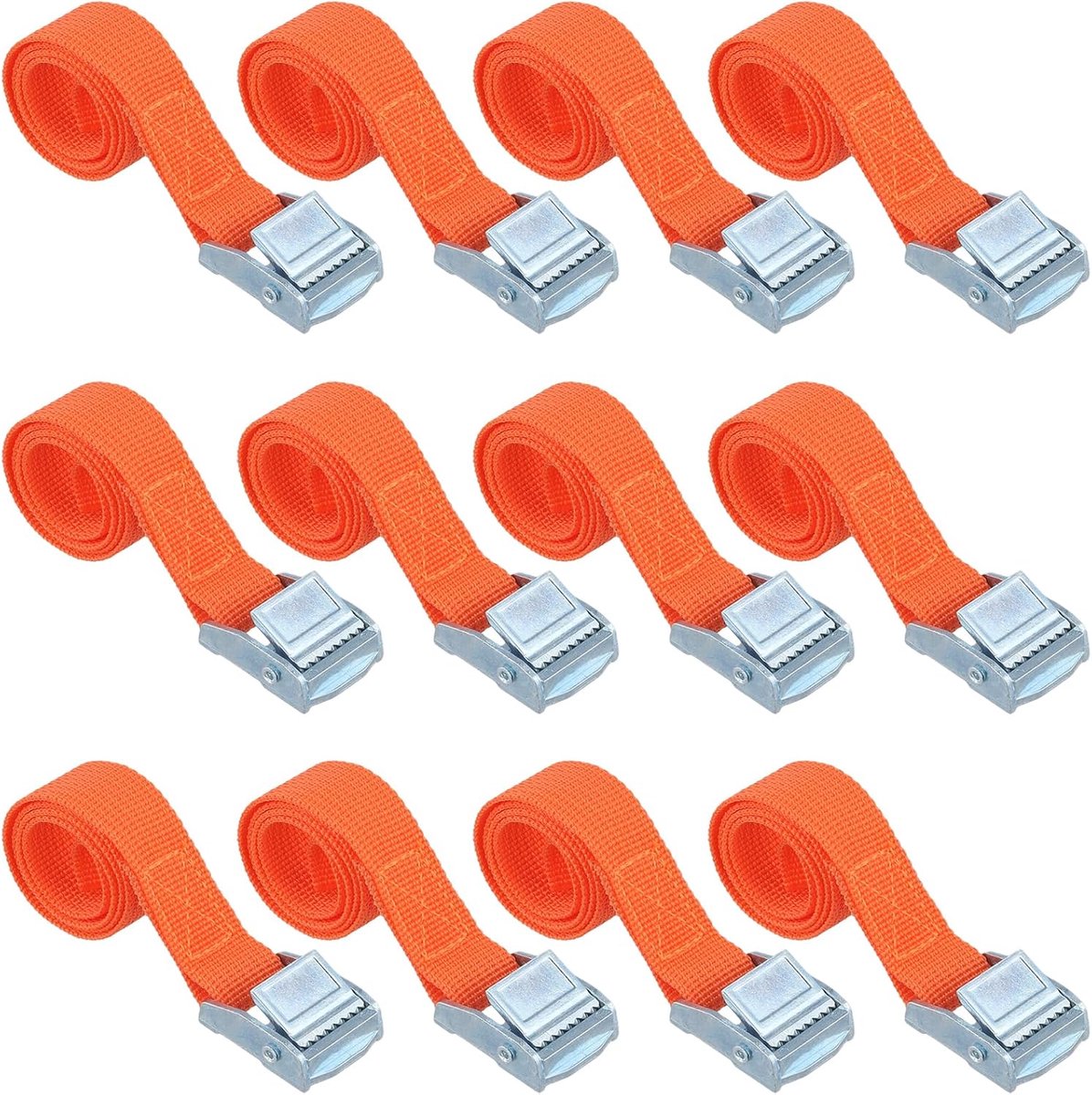 Dailygoods- Spanbanden 12 Stuks - 2 cm x 40 cm - Bevestigingsriemen - Sjorbanden - Klemsluiting - Duurzaam PP en Zinklegering - Sjorband