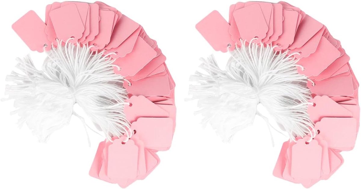 Dailygoods- Cadeaulabels Roze - 200 Stuks - Multifunctionele Prijslabels - Duurzaam Papier - Voor Kleding/Sieraden/Displays - Etiketten