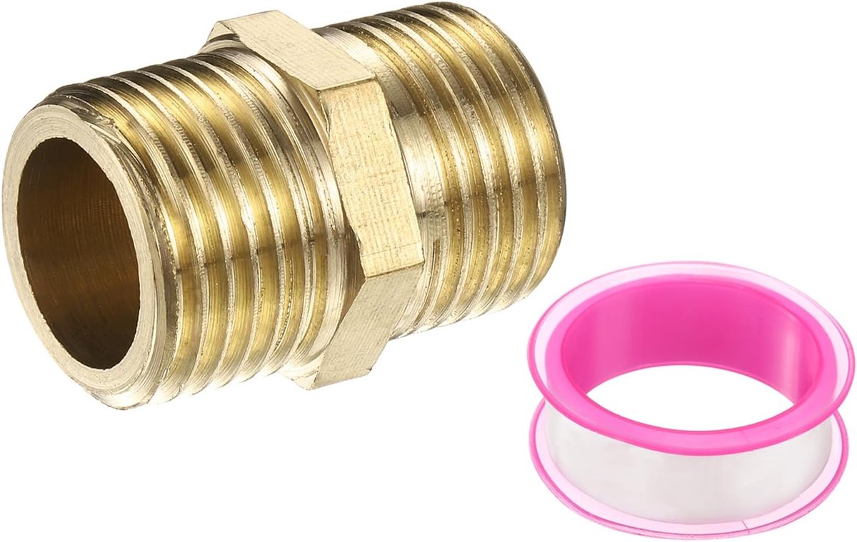 Messing Pijp Fitting, 1/2 "BSP Mannelijk x 1/2" BS Buitendraad Connector Messing Hex Pijp Fitting Adapter voor Gas Water Koelsysteem Conversie