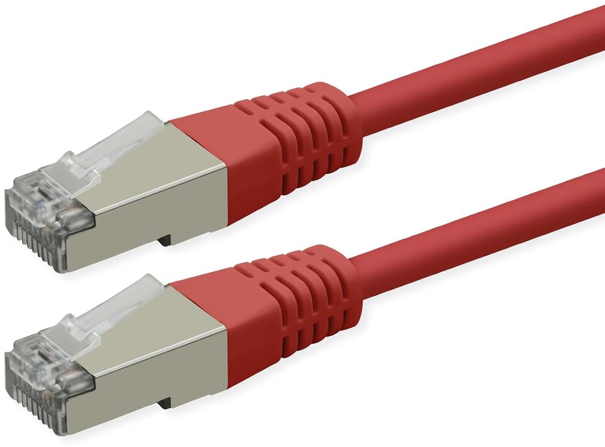 Patchkabel Cat.6 (Class E), PoE, S/FTP (PiMF), rood, 5 m