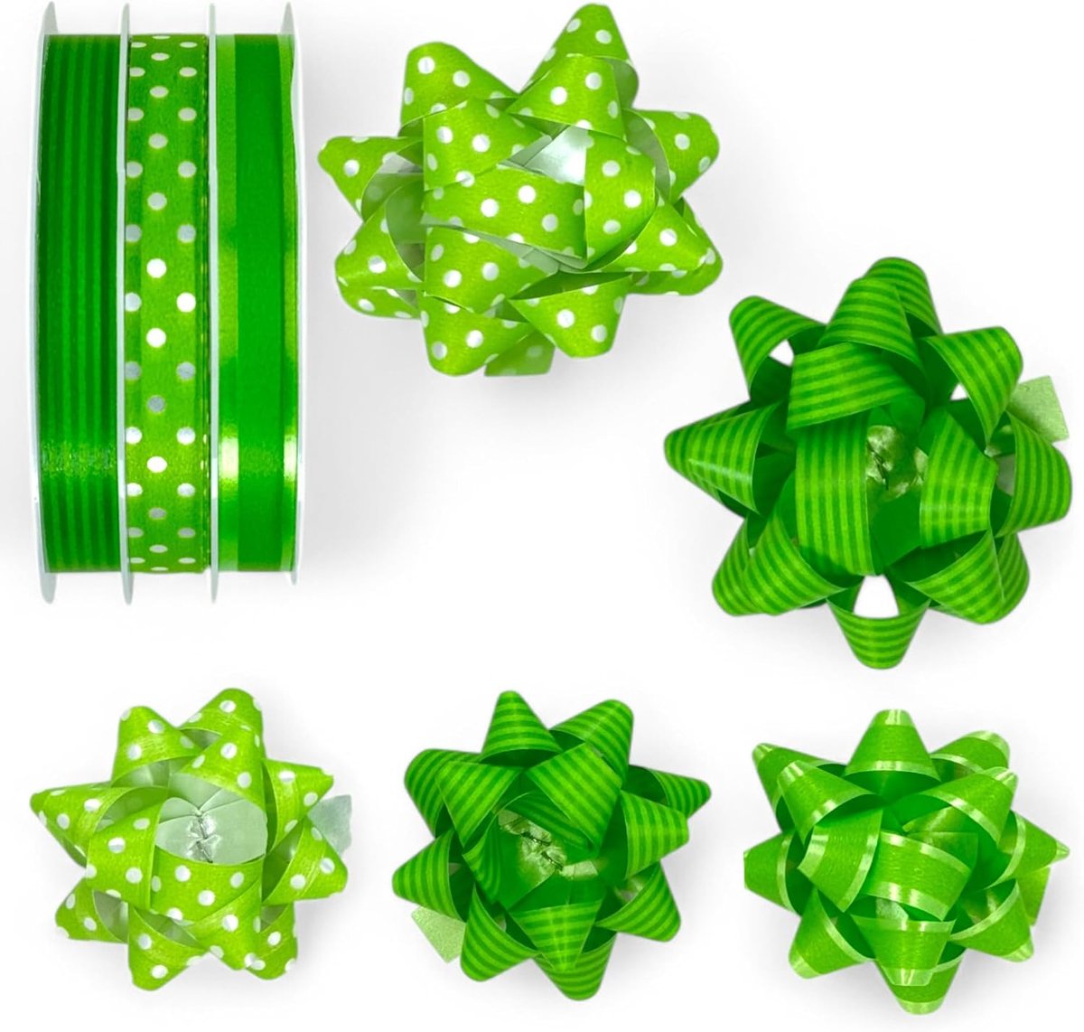 Dailygoods- Cadeauband Set - Glanzend/Maat - 3 Rollen - Geschenksluier - Knutselprojecten - Perfect voor Feestdagen - Scheurvast Materiaal - Geschenkb