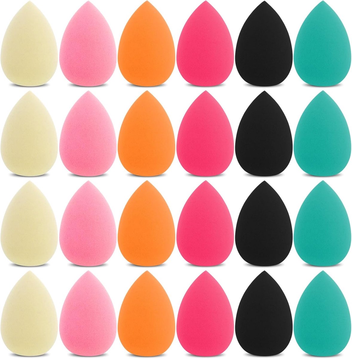 Dailygoods- Make-upspons 24 Stuks - Mini Make-upsponsjes - Hydrofiel/Latexvrij - Voor Droog/Nat Gebruik - Herbruikbaar - 3,3 × 2 cm - Make-upblender