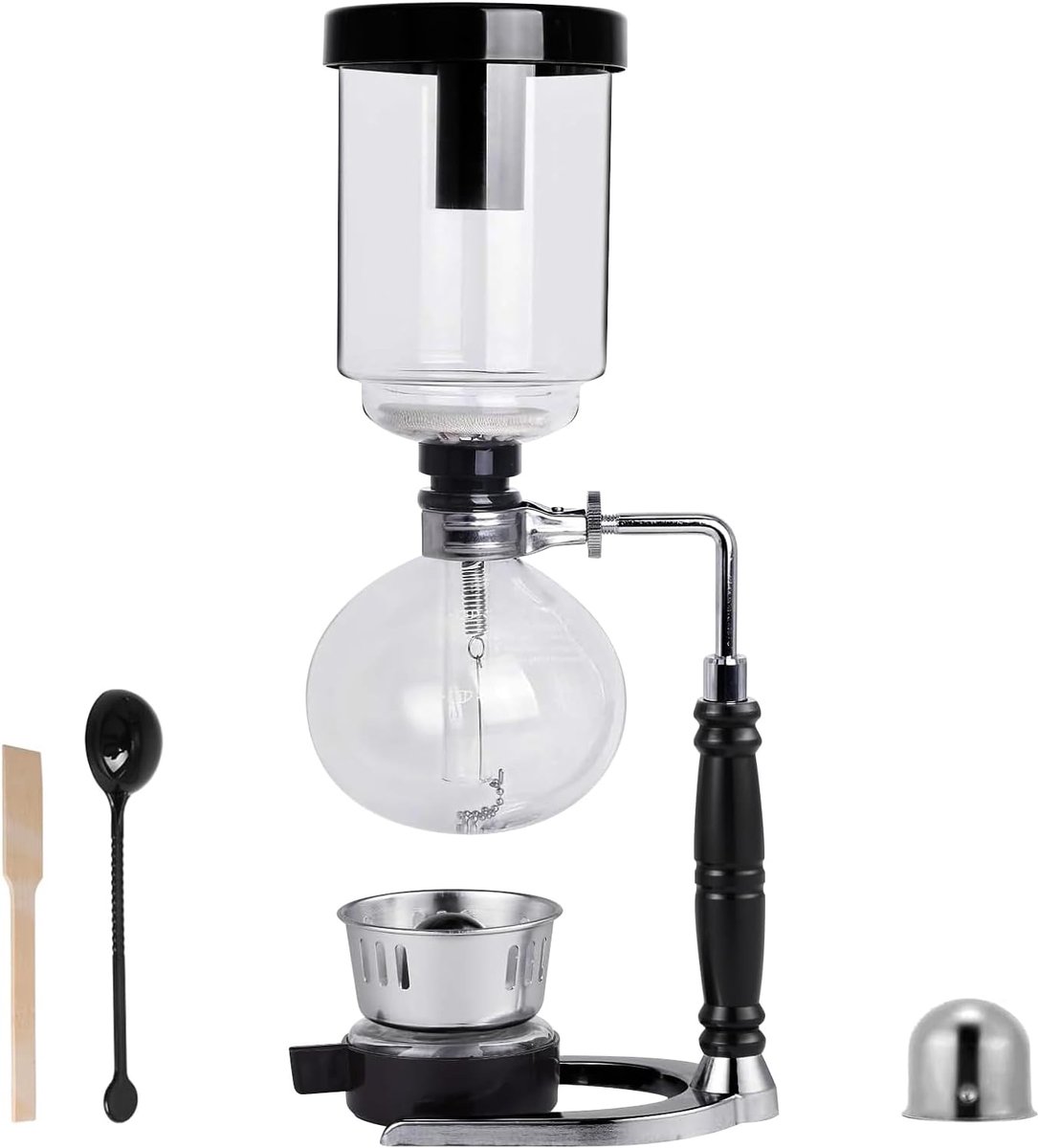 Dailygoods- Koffiezetapparaat vacuüm - Hittebestendig Glas - 5 Kopjes - 600 ml - Roestvrij Staal - Inclusief Filterpatroon - Vacuümkoffiemaker
