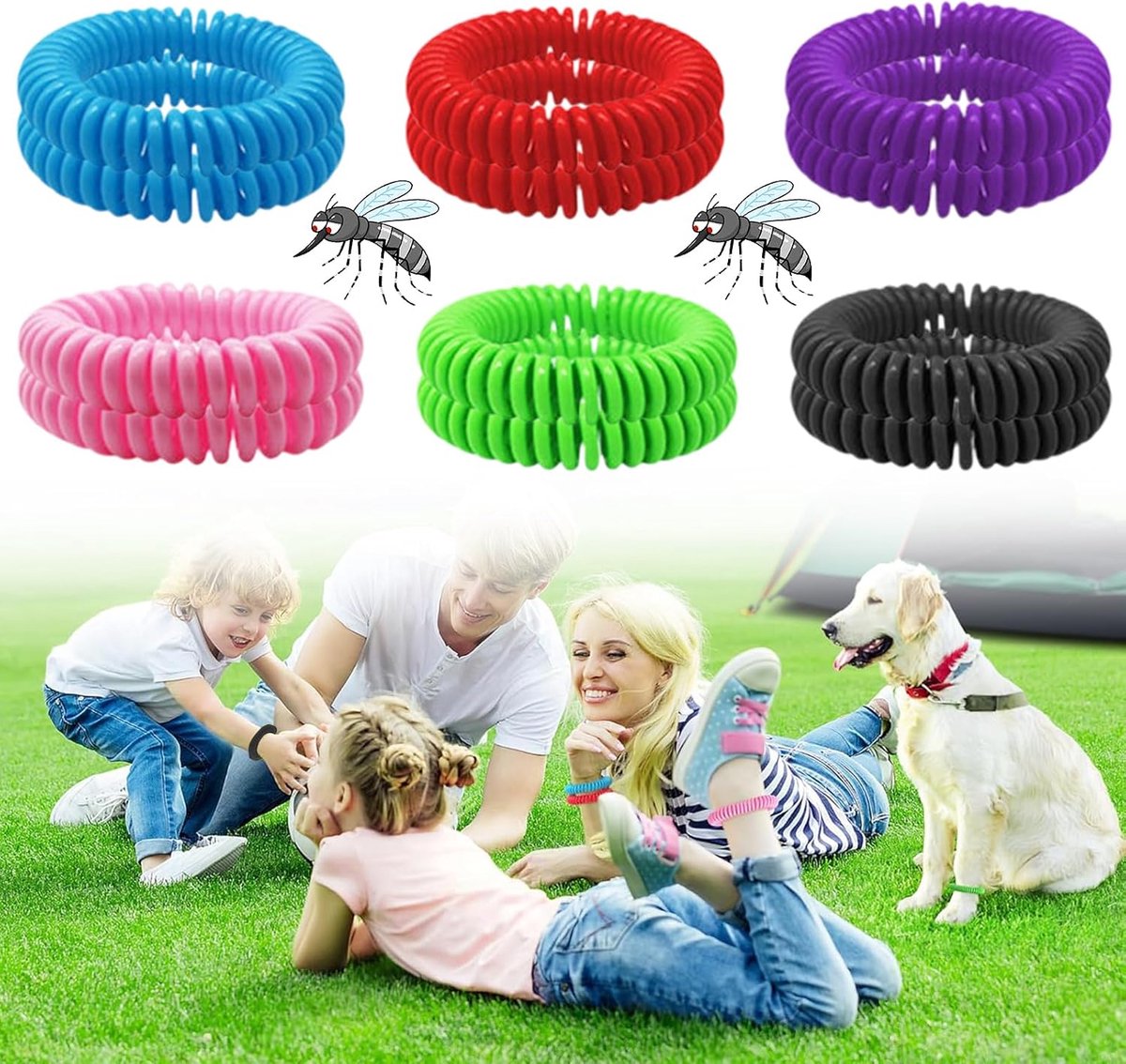 12 stuks anti-muggenarmband, muggen- en insectenbeschermingsarmband