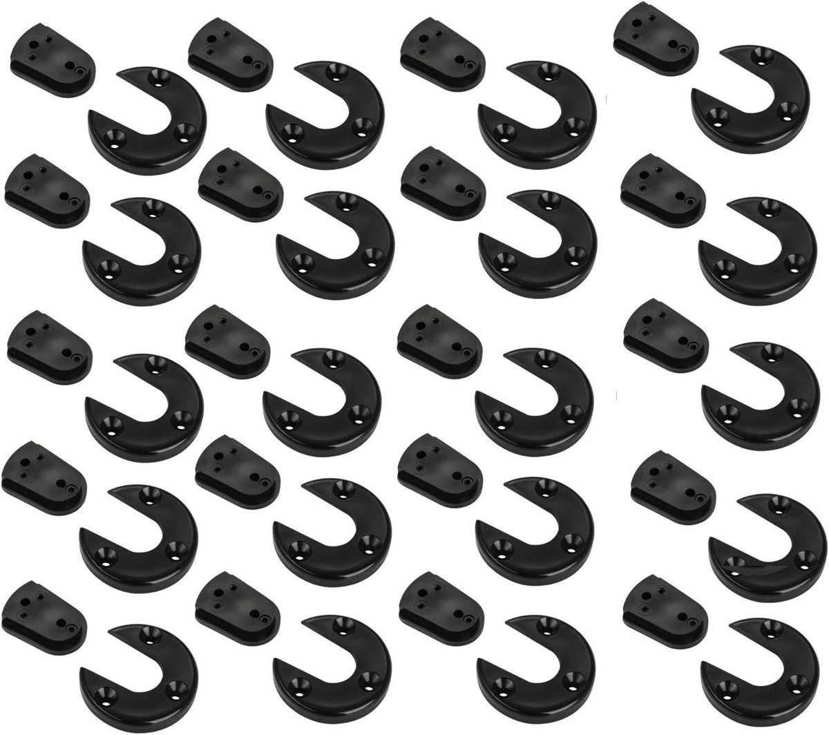 20 x Verbindingsbeslag zwart Ø 49 mm Meubelbeslag