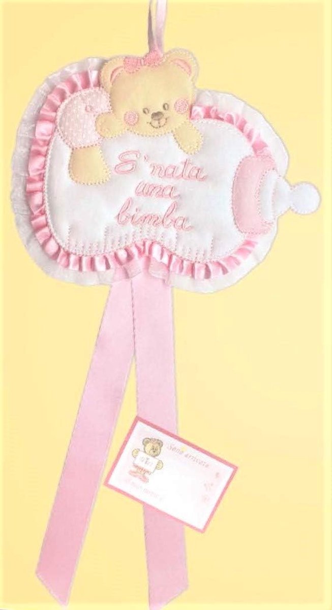Babystrik voor geboorte, babybed, niet om te borduren, 15 x 20 cm (roze)