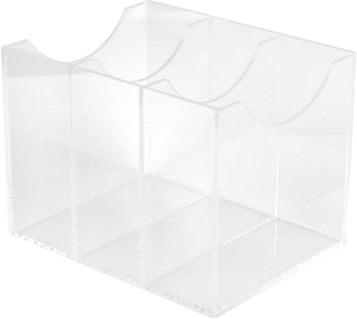 Dailygoods- Opbergdoos Transparant - Acryl - Bureaublad - Cosmetische Opbergrek - Geschikt voor Riemen - 3 Roosters - Duurzaam Materiaal