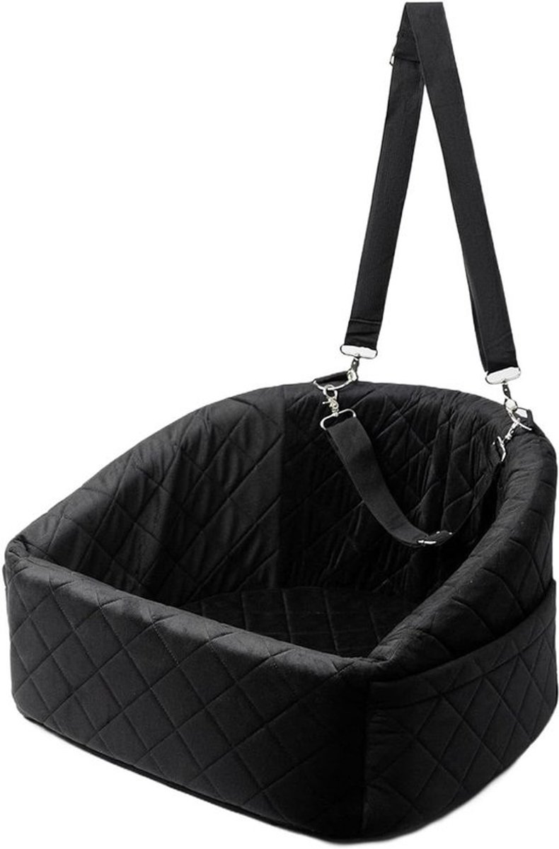 Huisdier Reisbed - Honden Stoel - Veilig Reizen - Drukverdelende Demping - 50x47x28cm - Zwart