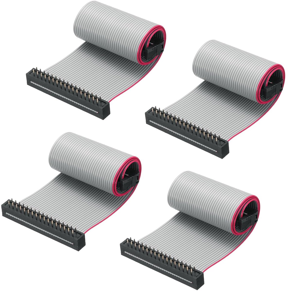 Platte lintkabel IDC aansluiting FC/FD type A, 34-polig, 2,54 mm, lengte 0,2 m, grijs, 4 stuks