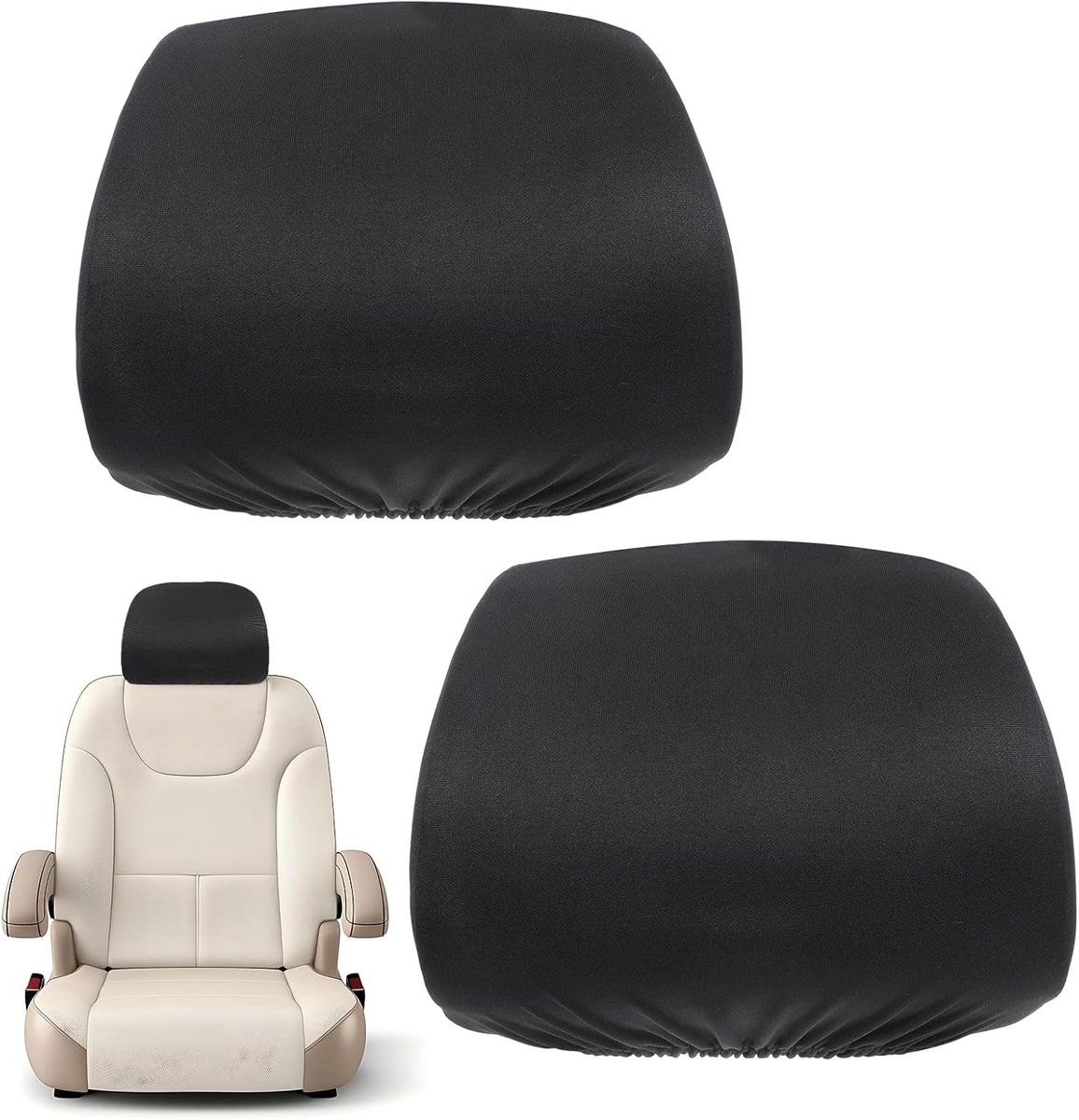 Dailygoods- Autohoofdsteunhoes Wasbaar - Stofdicht - Hoofdsteunbescherming - Elastische Hoofdsteunhoes - Polyester - Duurzaam en Ademend - Hoofdsteunb