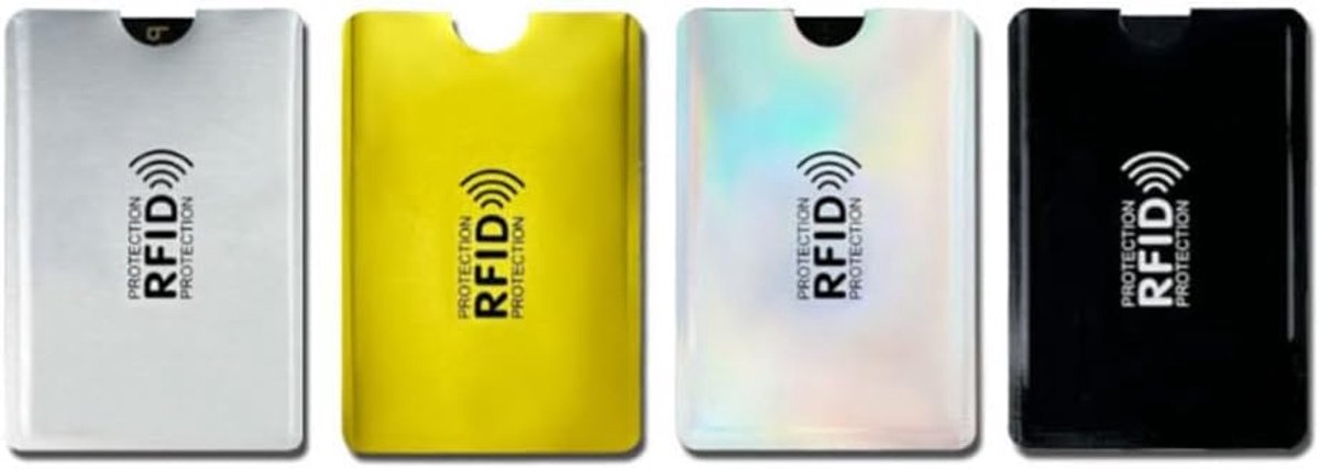 10 stuks RFID-beschermhoezen, anti-demagnetisering, kaarthouder, aluminiumfolie, veilige blokkerende hoezen, NFC-blokker, rechthoekig, voor creditcards, bankkaarten, ID-kaarten, gemengd