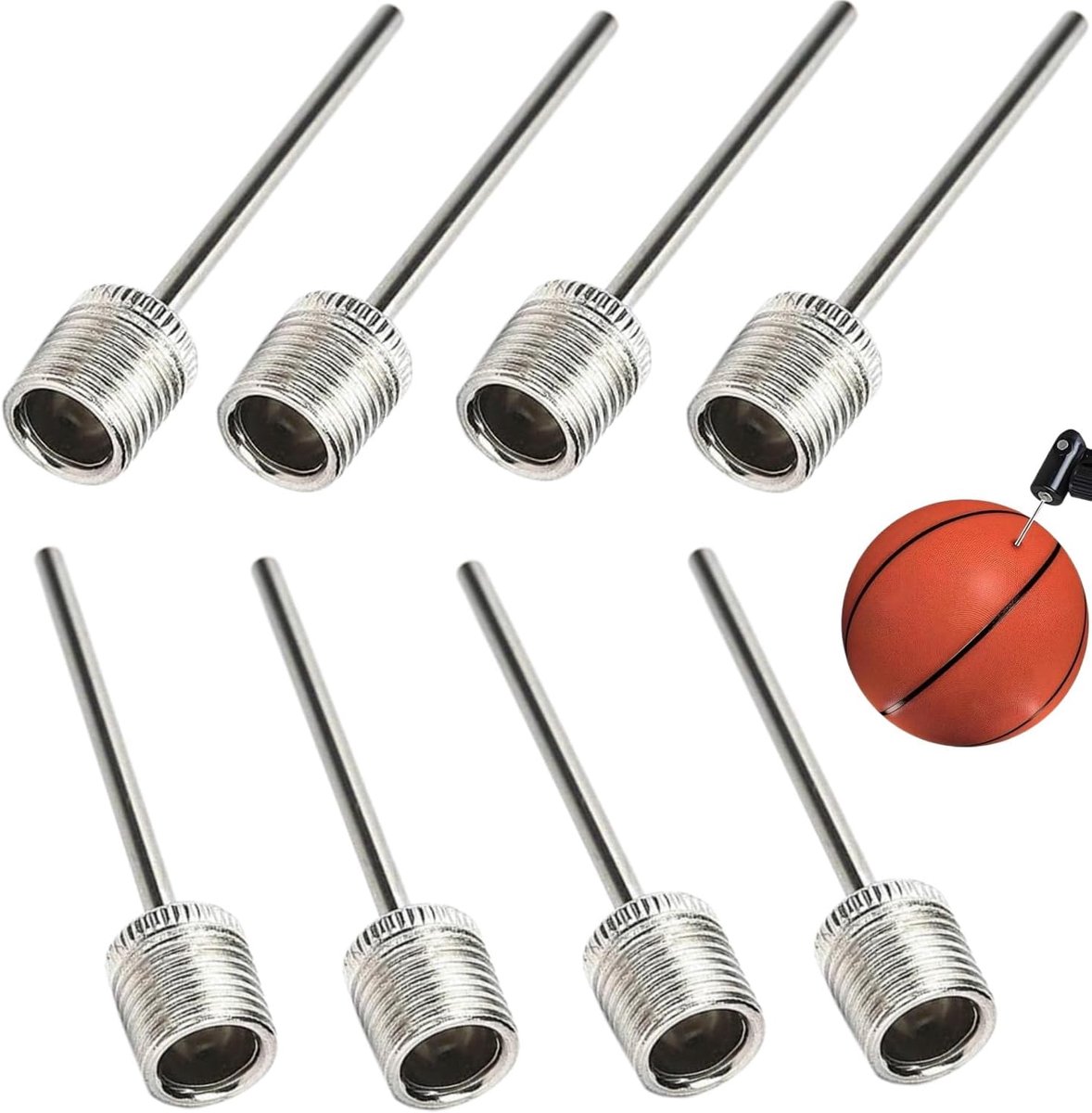 30 balpompnaalden van roestvrij staal, opblaasnaalden voor basketbal, voetbal, rugby en volleybal, accessoires voor luchtpomp voor ballonnen