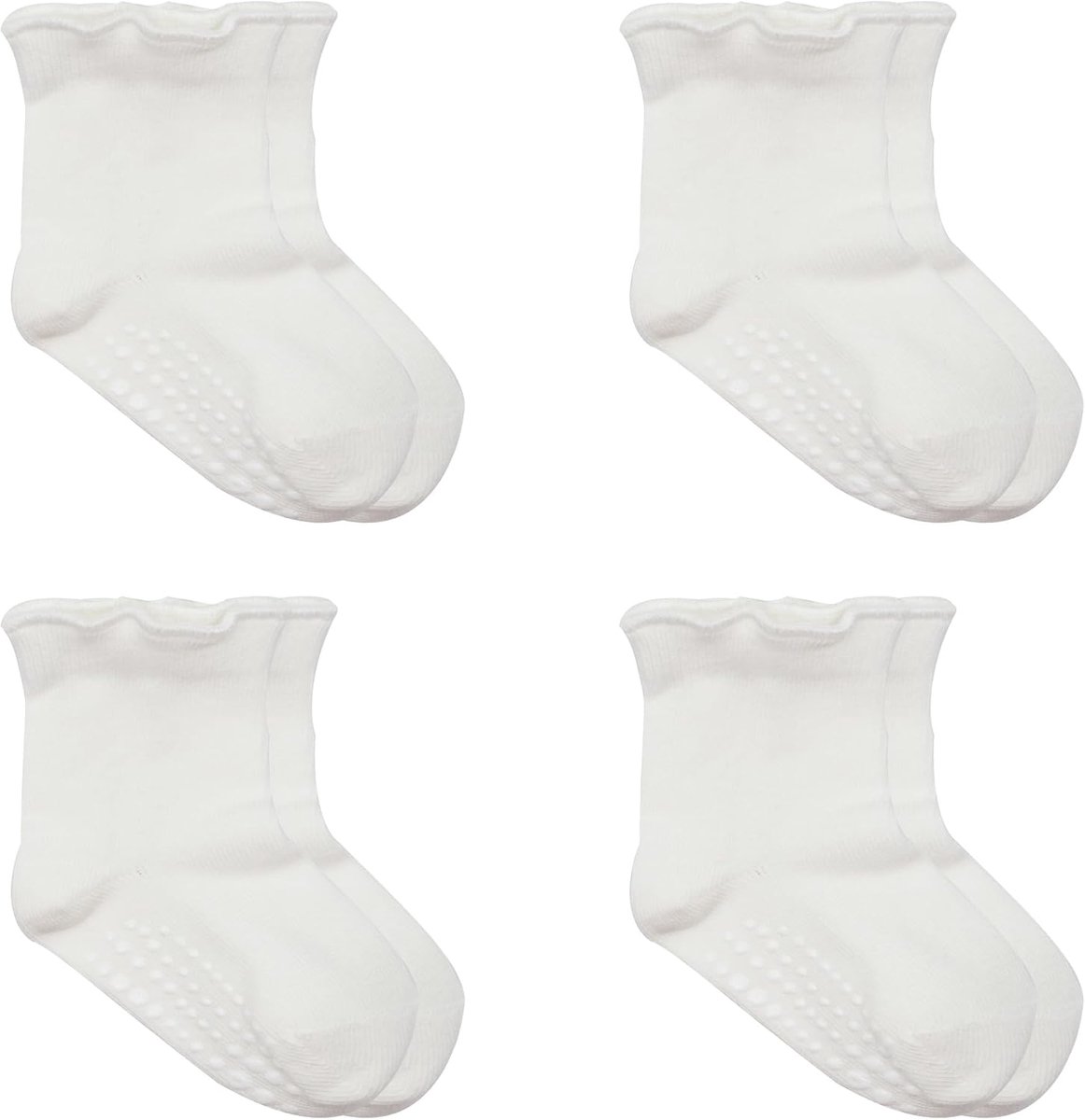 Sokken van biologisch katoen voor peuters, baby's, ABS, antislip sokken met ruches patroon, antislipsokken voor pasgeborenen, jongens en meisjes, tennissokken, sportsokken