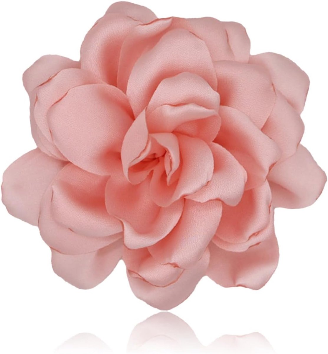 1 stuk broche met rozenbloesem, broche voor dames, grote chiffon broche, haarclip, bloemenclip, elegante haarsieraden, haarbroche voor bruiloft, feest, dans (roze)