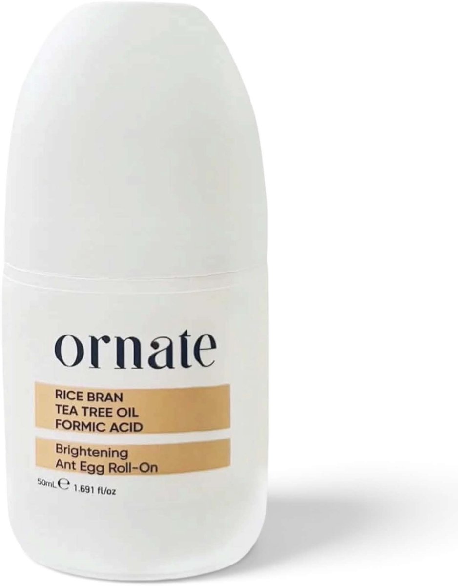 Ornate Brightening Ant Egg Roll-On – Deodorant Roll-On voor Oksels – Met Rijstextract, Tea Tree & Vitamine C – 50 ml