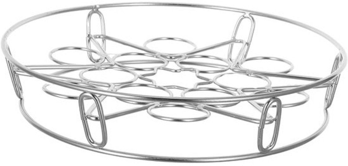 Eierstomerrek Rond - Stoommand Eieren - Gezond Koken - Stapelbaar Rvs - 25.5 cm - Zilver