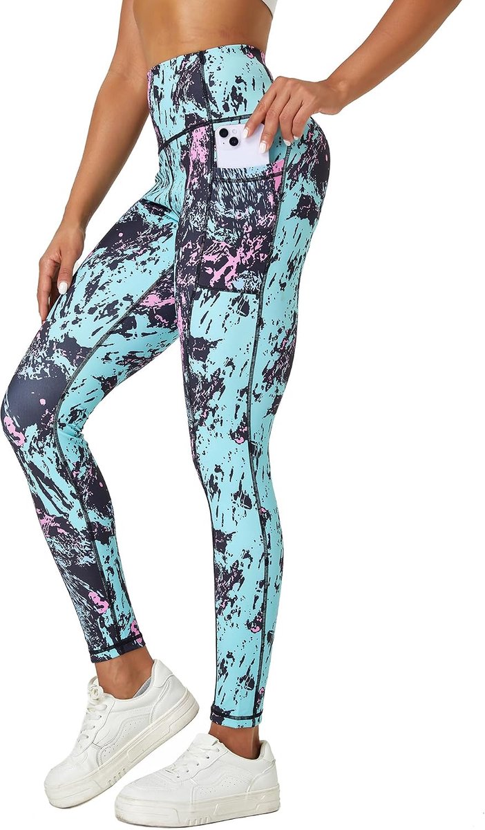 Sportlegging voor dames, 3/4 hoge taille, ondoorzichtig, sportbroek voor dames, 3/4 driekwart leggings voor dames, sportbroek voor dames, 3/4 leggings met zakken, voor gym, outdoor