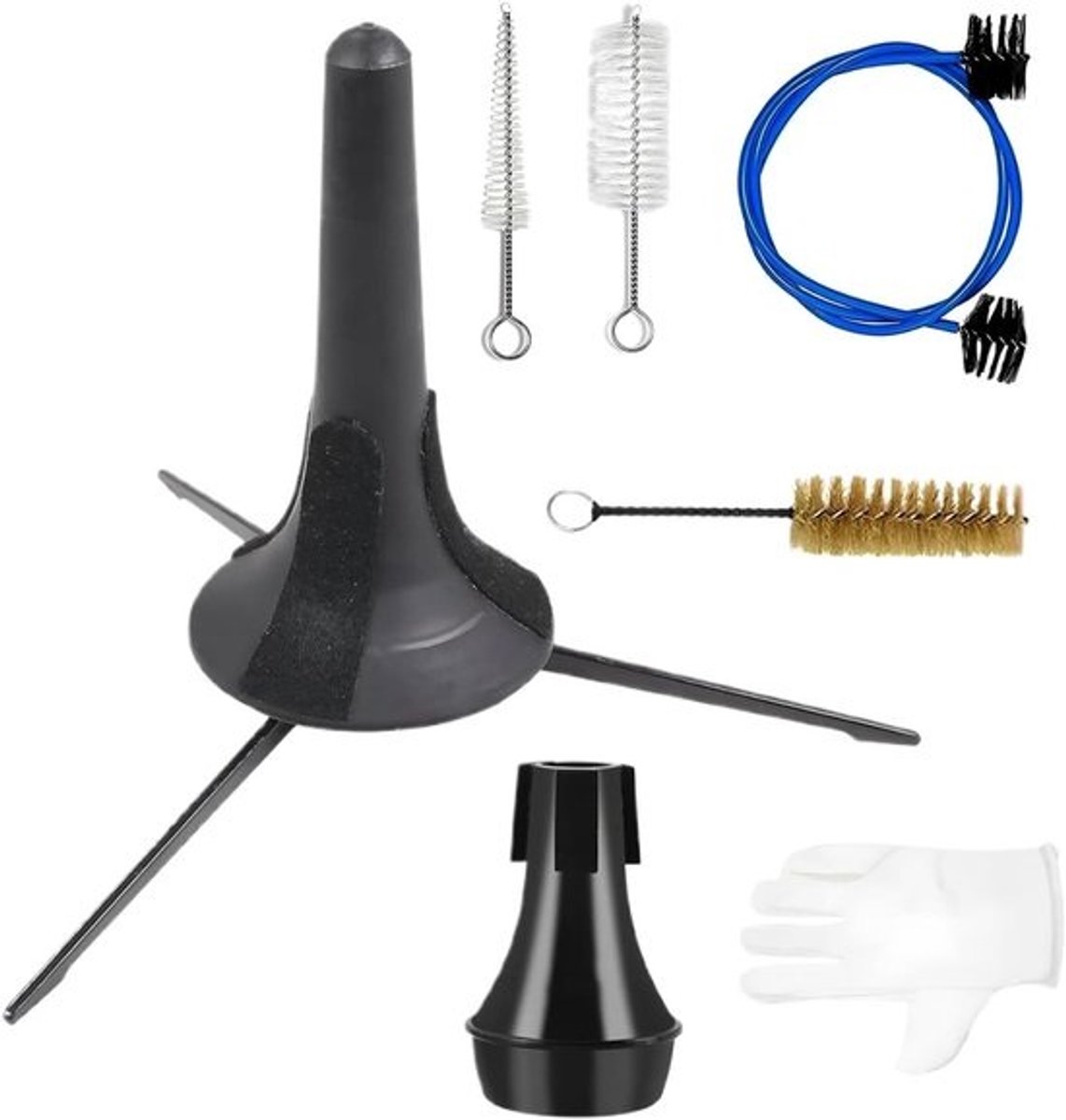 Onderhoudsset Trompet - Reinigingsset Muziekinstrument - Instrument Verzorgen - 7-Delige Toolset - 18 x 13 cm - Niet gespecificeerd