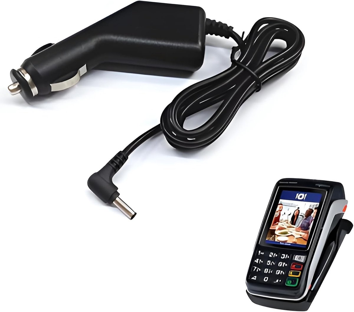 Autolader voor Ingenico Move 5000 / Move 3500 – 12V/24V oplader voor betaalterminal en pinapparaat – aansluiting op sigarettenaansteker