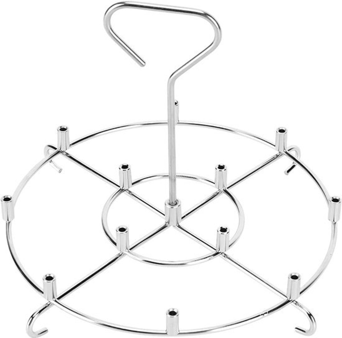 Friteuserek Spieshouder - Accessoireset - Lekker Koken - Voedselkwaliteit RVS - Voor 6QT - Zilverkleurig