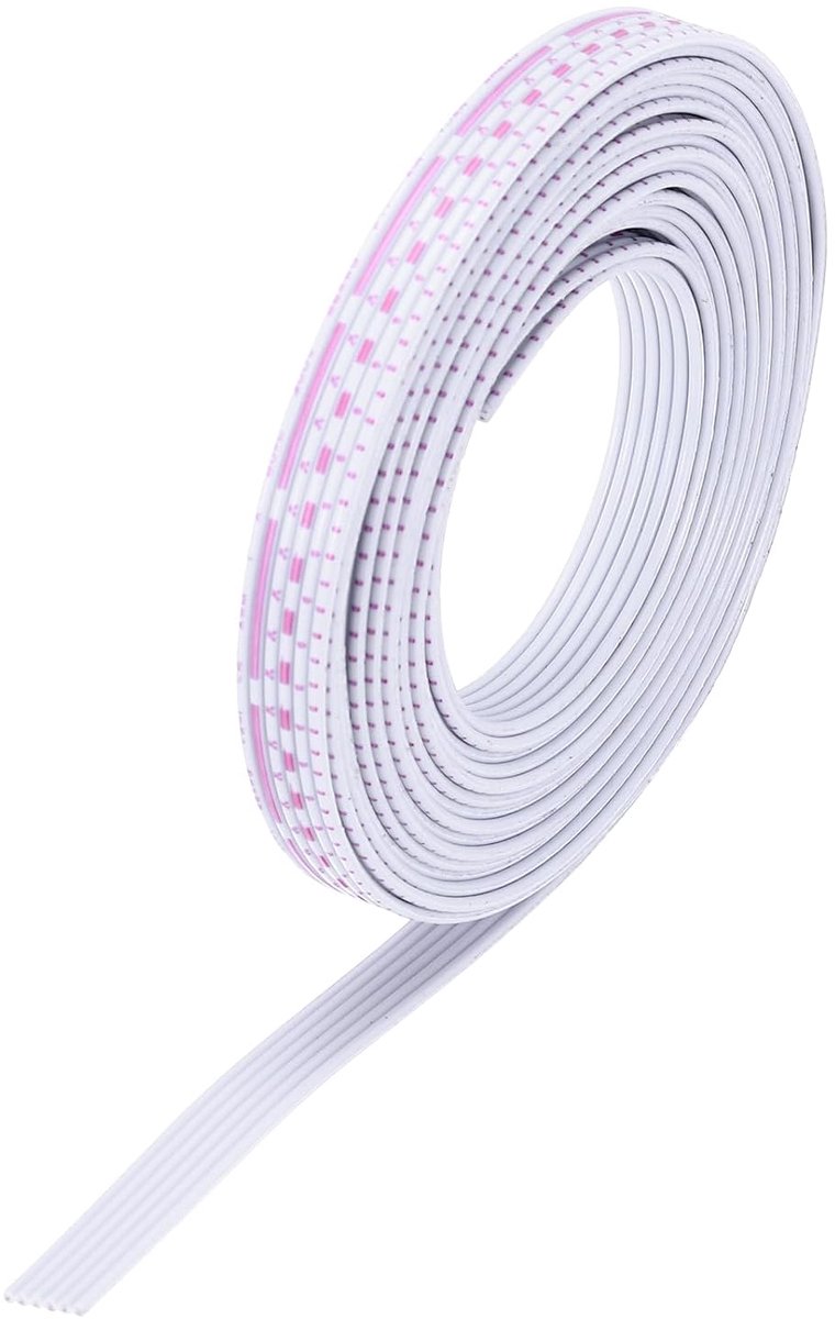 26AWG IDC draad lintkabel 3 m lengte 1,3 mm pitch 6-pins rood en wit voor JTAG/ISP verbinding