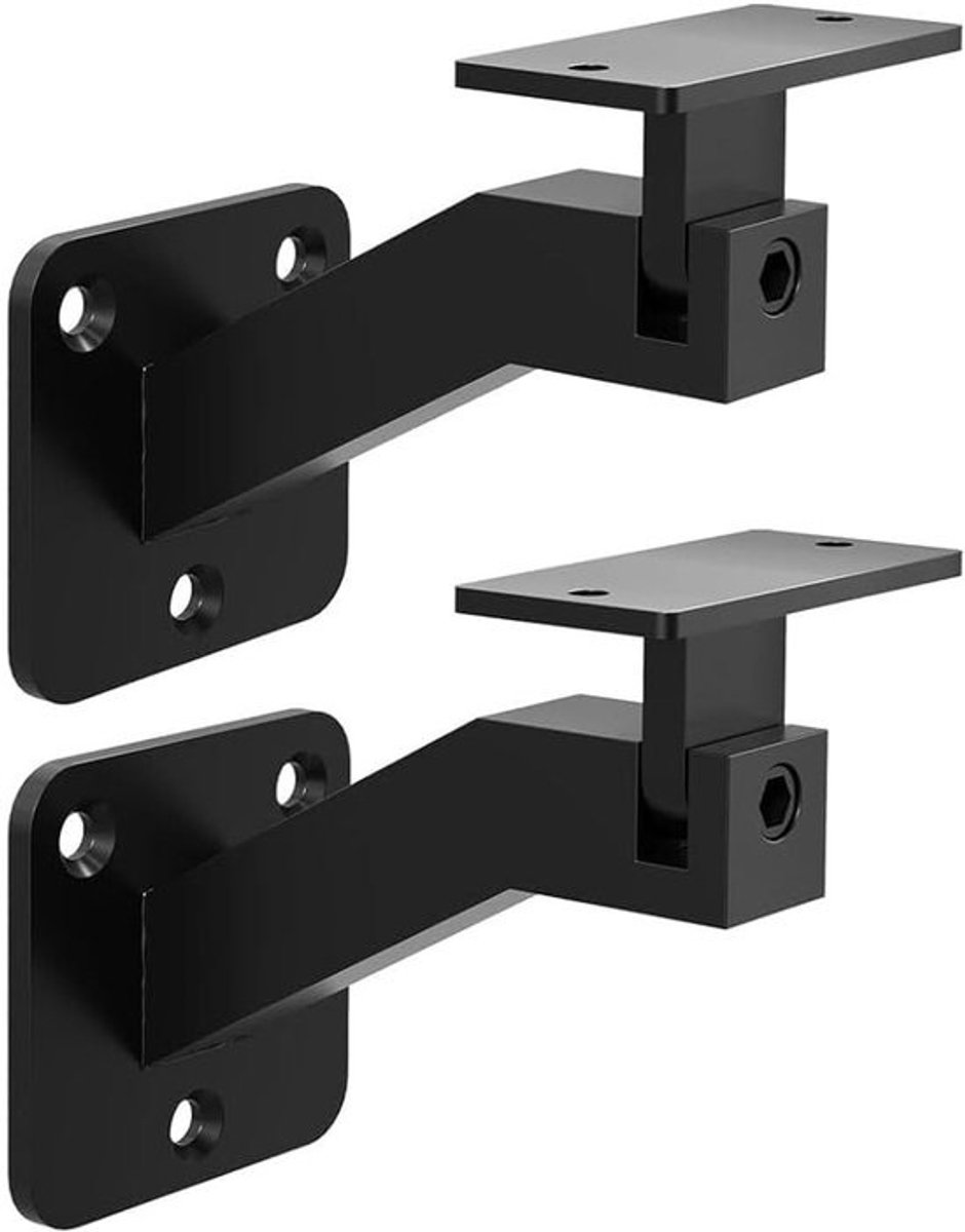 Leuninghouders zwart - Wandhouders voor houten leuning - 2 stuks