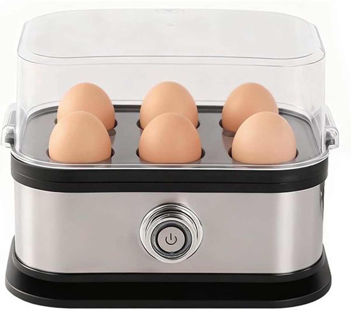 Elektrische Eierkoker - Eierapparaat Koken - Ontbijt Bereiden - Automatische Uitschakeling - 6 Vakken - Zwart