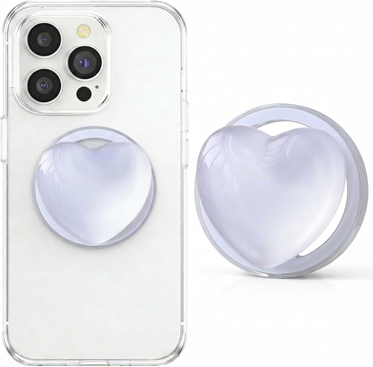 telefoonhouder met hartpatroon, opvouwbare telefoongreep, vingerhouder, standaard voor smartphone, tablet, e-reader