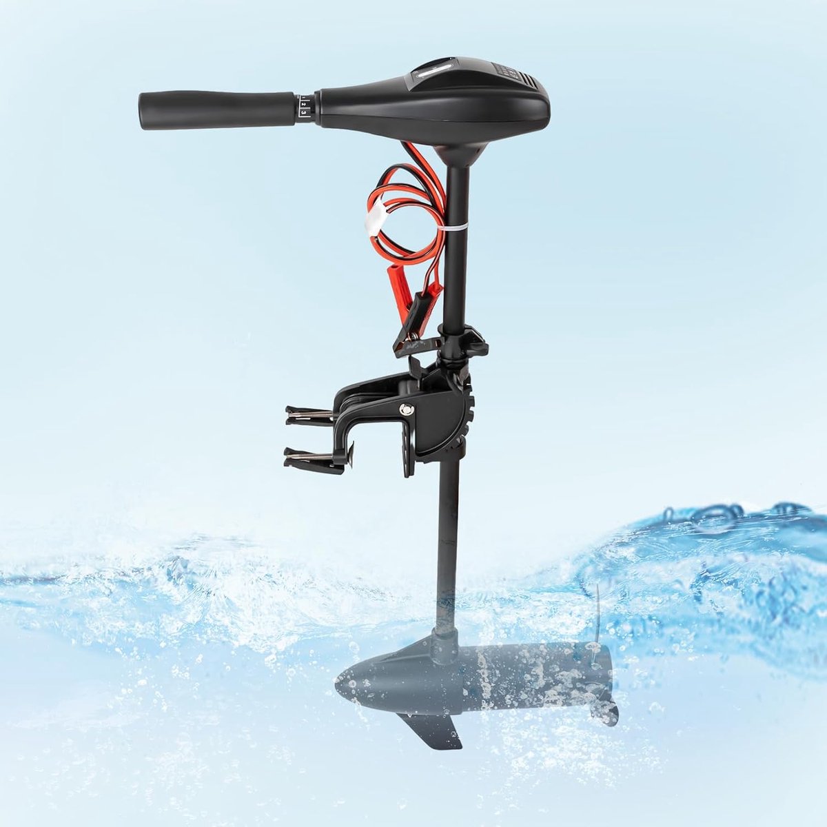 Motor 12 V bootmotor, 12 V, boot, buitenboordmotor, buitenboordmotor, 8 versnellingen: 5 vooruit + 3 achteruit, elektrische motor, in hoogte verstelbaar, 90 graden kantelbaar, voor