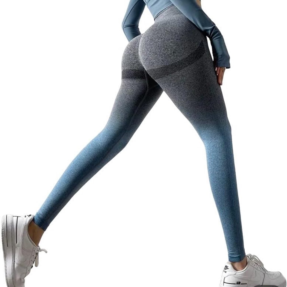 Leggings voor dames met billen, push-up-effect, sportlegging met hoge taille met anti-cellulitis compressie, fitnessbroek voor fitness, yoga en sport