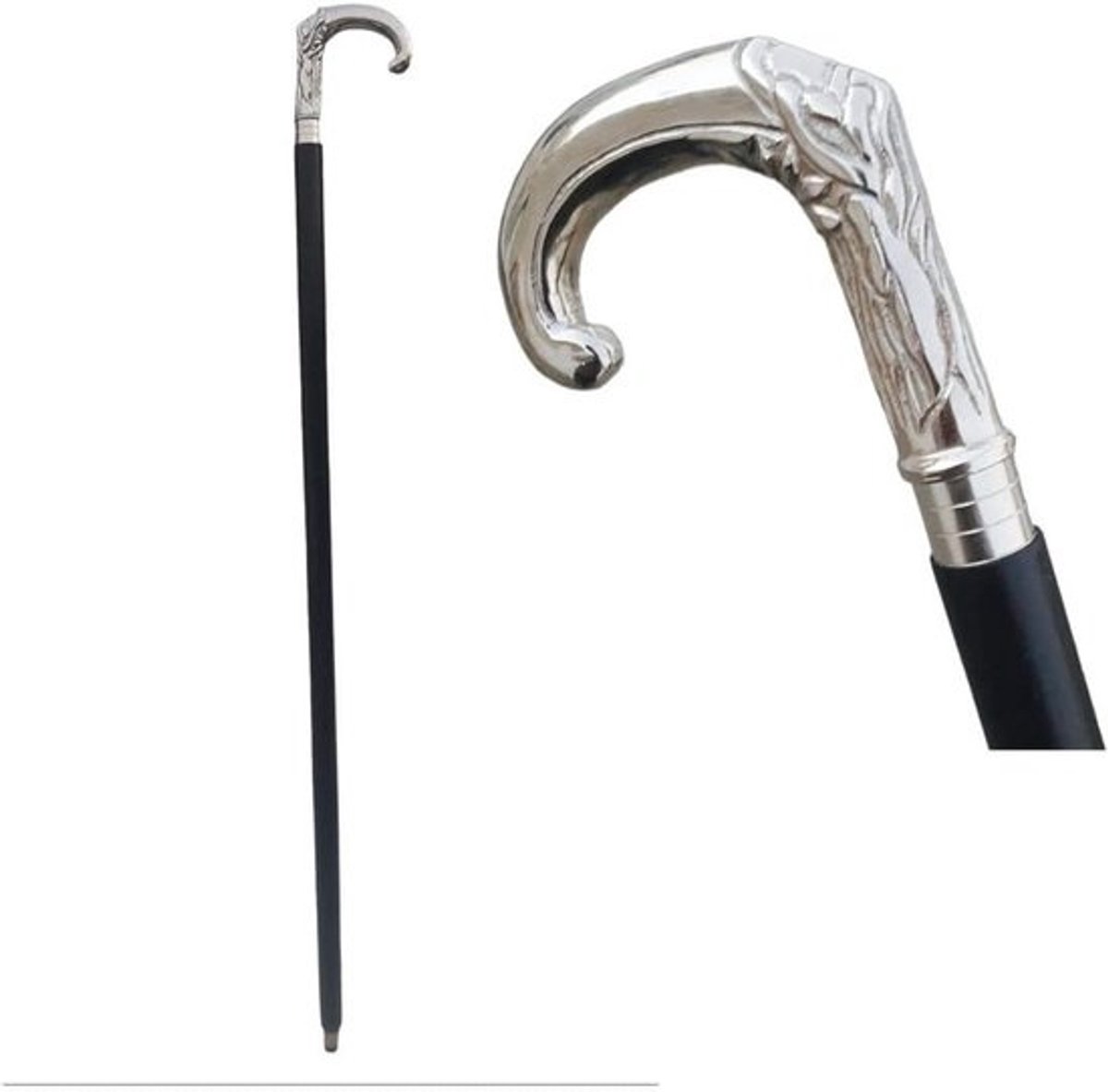 Wandelstok - Steunstok - Veilig Wandelen - Ergonomisch Handvat - 94 cm - Zwart