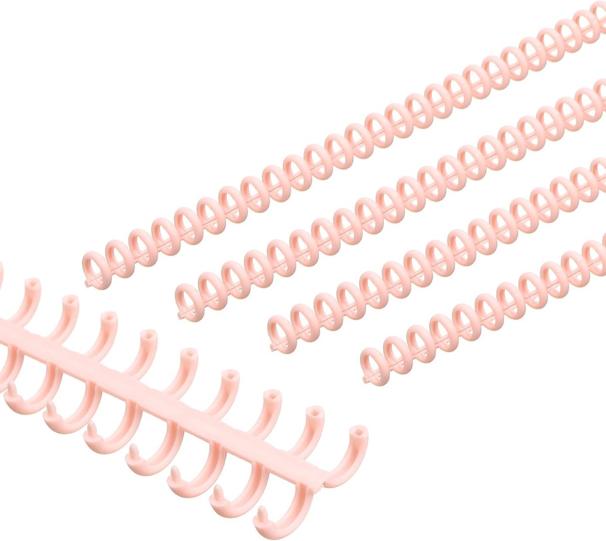 8,5 mm (1/3 inch) kunststof spiraalbindende rollen, 30 stuks bindspiralen 20-25 vel capaciteit bindende spiralen voor het binden van papiervellen, lichtroze