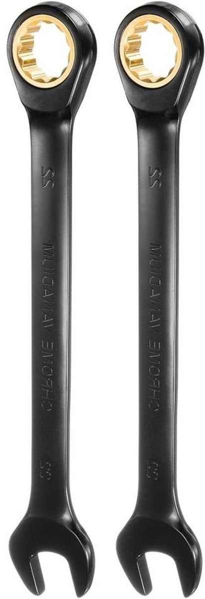 Ratelsleutel Set - Combinatiesleutel Ring - Bevestigingen Aandraaien - 72 Tanden - 22 mm - Vernikkeld