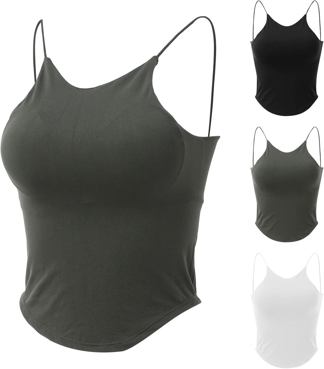 Chique en elegant, kort, tanktop met geïntegreerde beha, schouderbandjes, hemd, modieus, outdoor, sexy, veelzijdig, dagelijks gebruik, ademend